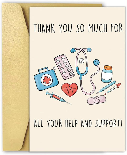 OJsensai Funny Thank You Card for Doctor Nurse, Cute Nursing Preceptor Gifts, Medical Staff Appreciation, Doctor Day for Him her