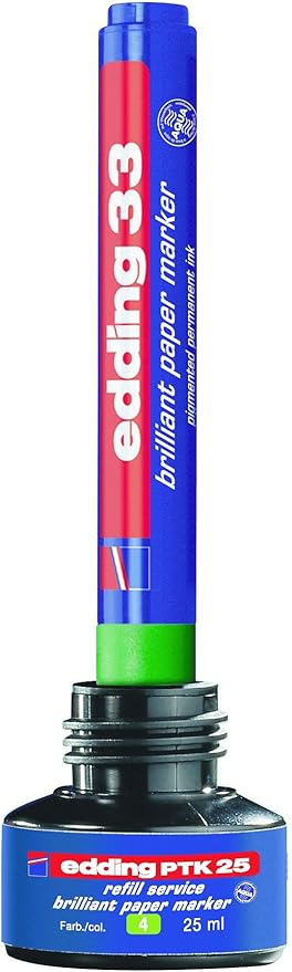 edding 33 brilliant paper marker - brown - 1 waterproof permanent marker - chisel nib 1-5 mm - vibrant colours - lightfast marking on paper, card, cardboard, plastic, metal and glass