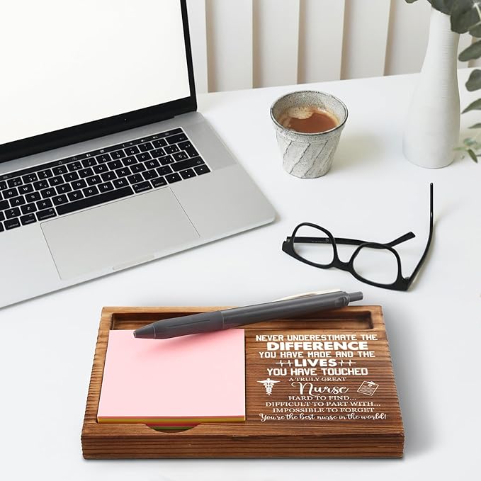 Nurse Sticky Note Holder, Nurse Gifts for Men, Women, Thank You Nurse Gifts, Nurse Appreciation Gifts, Nurse Retirement Gifts for Men, Nurse Station Desk Self-Stick Note Pad Holders GSH366