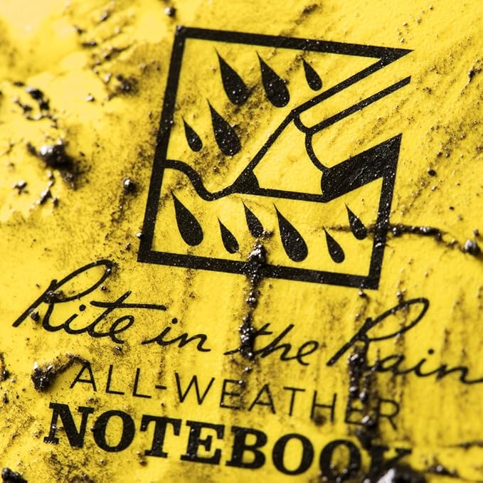 Rite in the Rain Weatherproof Side Spiral Notebook, 4.625" x 7", Yellow Cover, Field Pattern (No. 353)