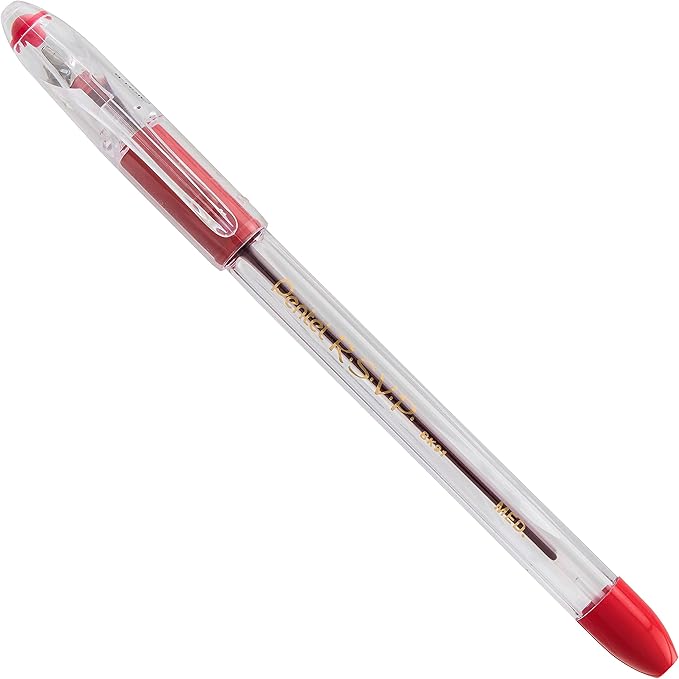 Pentel R.S.V.P. Ballpoint Pen, Medium Line, Red Ink, 2/Pack (BK91BP2B)