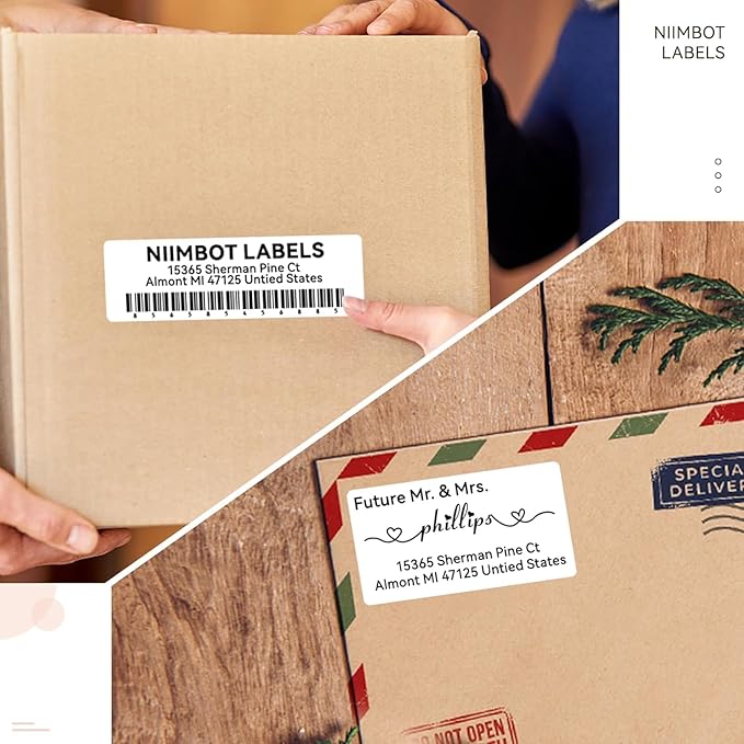 3 Rolls Labels for NIIMBOT B1 B21 B3S B31 K3, 1.57'' x 1.18'' (40x30mm) Kitchen Labels for Containers, Waterproof, Oil-Proof and Tear-Proof Thermal Printer Labels