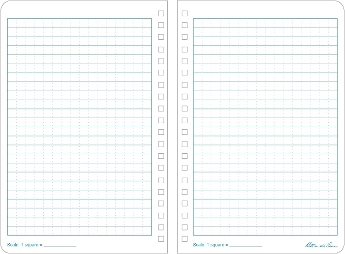Rite in the Rain Weatherproof Side Spiral Notebook, 4.875" x 7", Blue Cover, Universal Pattern, 3 Pack (No. 273L3)
