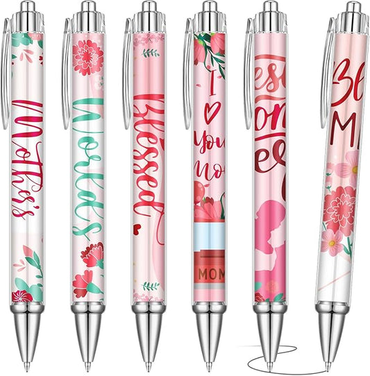 24 Pcs Mothers Day Pen Bulk Appreciation Gift for Mom Party Favors Birthday Cute Pen for Mother Thank You Gift for Women Desk Decoration Journaling Stationery Accessories Office Group Souvenir