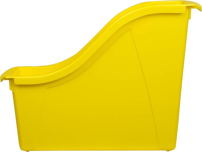 Storex 70113U06C Small Book Bin, 11.75 x 4.5 x 8.5 Inches, Assorted Colors, Color Assortment WILL Vary, Case of 6, Multicolor, Classroom Assortment