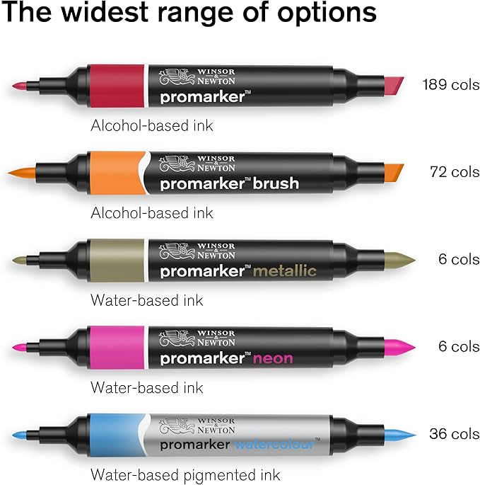 Winsor & Newton ProMarker Set, 2 Count, Black + Blender