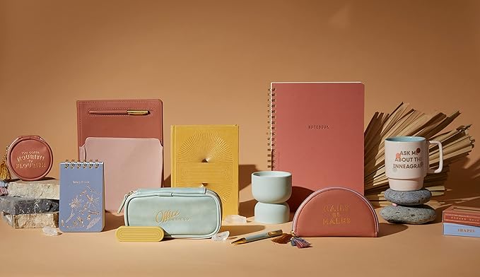 DesignWorks Ink 6" x 8.25" Black Textured Paper Twin Wire Spiral Notebook Journal with 160 Lined Pages for Work, Writing, Journaling