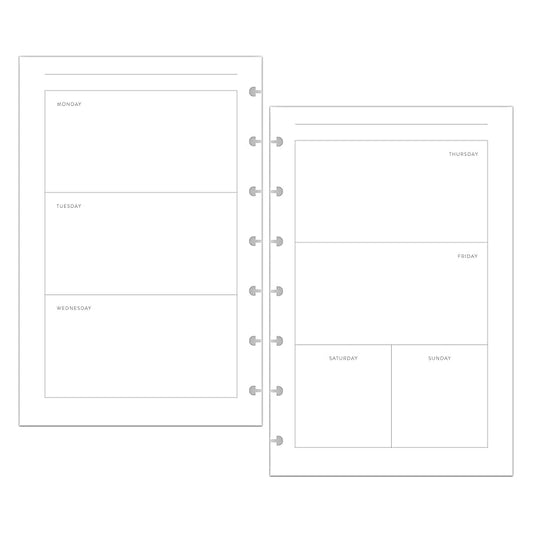 BetterNote Horizontal Undated Calendar Refill Pages for Disc Notebook, fits The Happy Planner, Discbound Levenger Circa, Staples Arc, TUL (Classic- 6 months, 7-Disc, 4.6”x7”)