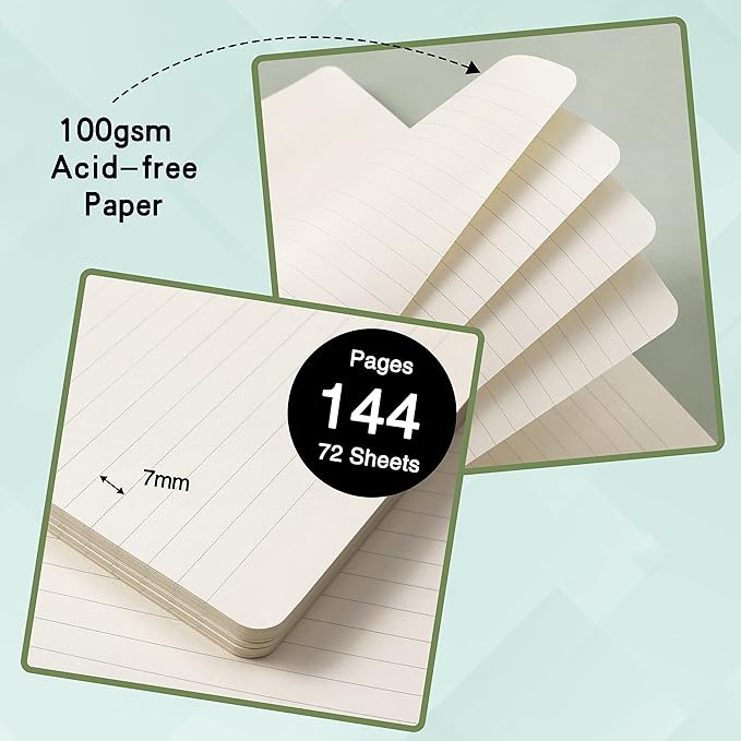 Ruled Notebook/Journal - Classic Lined Journal/Notebook, Hardcover with Thick Paper, 5.7" x 8.4", Banded + Pen Holder +Inner Pocket - Orange