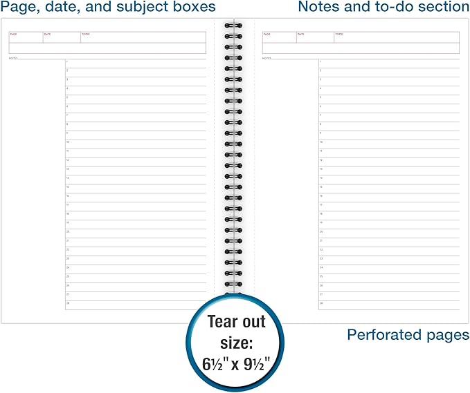 Cambridge Notebook, Business Notebook, 7-1/4" x 9-1/2", 80 Sheets, Ruled, Action Planner, Flexible Cover, Wirebound, Gray (06122)