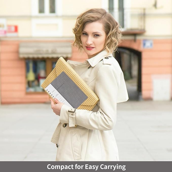 Spiral Notebook-6.10" x 8.19" Journal with Back Pockets and 192 Lined Pages,PU Leather Cover Business Journal, Twin-Wire Binding Notebook Perfect for Office & Home School Supplies