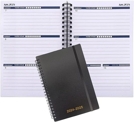 Cheneyboo 2024 Planner - Monthly Weekly Daily Planner 2024-2025, July 2024- December 2025 Planner 18 Month Planner, 7.5"x10.2" Spiral Bound, Black