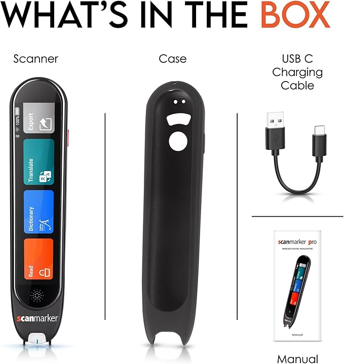 Scanmarker Pro | Reading Pen for Kids & Adults and Translation Pen | Assistive Tool & Language Translator Device for Dyslexia, Reading Support & Language Learners | Translator Pen for 100 Languages