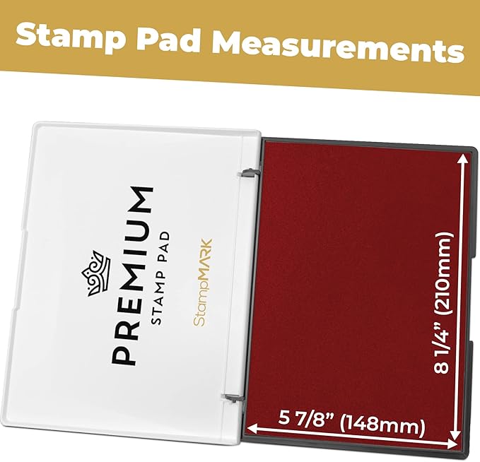 Premium Stamp Pad Extra Large Size 6" x 8" - for Traditional Rubber Stamps - Felt Pad Crimson Red Color