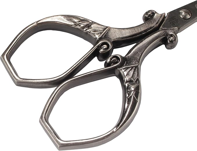 JubileeYarn Chinese Wing & Cloud Embroidery Craft Scissors - Antique Silver - 3 Scissors