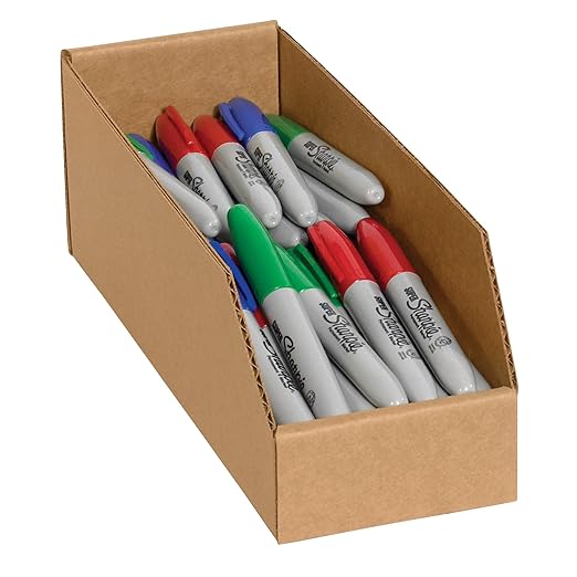 Partners Brand PBINMT412K Open Top Bin Boxes, 4" x 12" x 4 1/2", Kraft (Pack of 50)