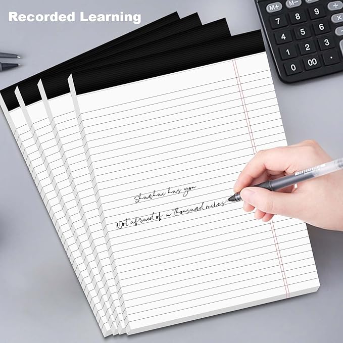 Legal Pads 8.5 x 11 Note Pads 8.5 x 11 Wide Ruled Notepad Lined Paper Writing Pads for Home, School, Office Use, 80gsm Perforated Legal Pad - Sturdy Cardboard Backing Support, 8 Pack (30 Sheets/Pad)