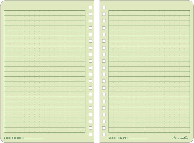 Rite in the Rain Weatherproof Side Spiral Notebook, 4.625" x 7", Green Cover, Universal Pattern, 3 Pack (No. 973L3)