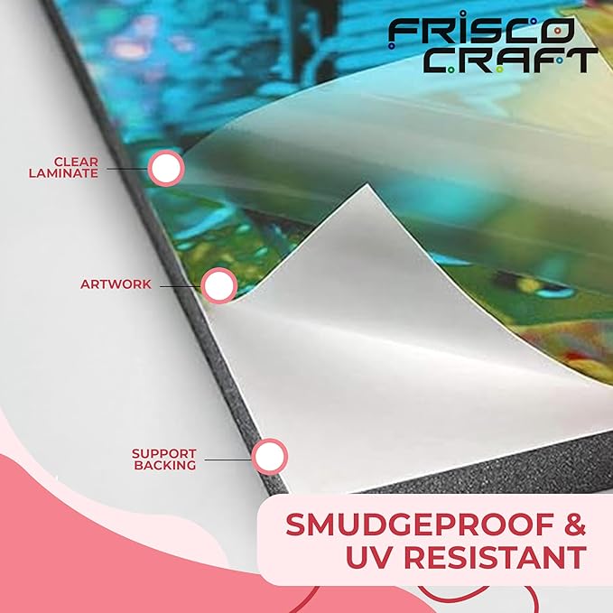 Frisco Craft Transparent Self Adhesive Laminating Roll - Self Laminating Sheets for Decals, Sticker, Photos & More - No Heat Sealing, Glossy, Clear Sheets (12" x 30 ft)