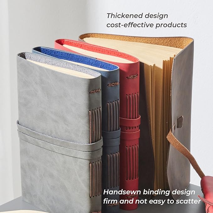 Leather Diary for Women -, A5 Leather Notebook 6x8.1 Inch, Genuine Leather Journals for Writing, Vintage Style, Ideal for Men and Women, Artists, Travelers, Red