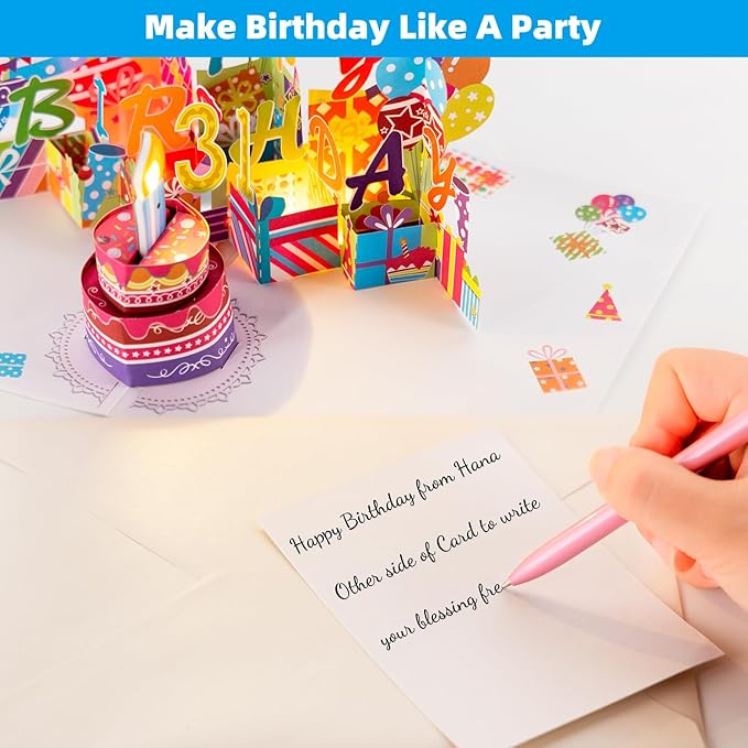 Gumry 31ST Musical Birthday PopUp Card, Blowable Colorful Light Candle 3D Cards with Song, Applause Cheers Sound, Greeting Cards Birthday Gifts Decorations for Women Men Turning 31 Years Old