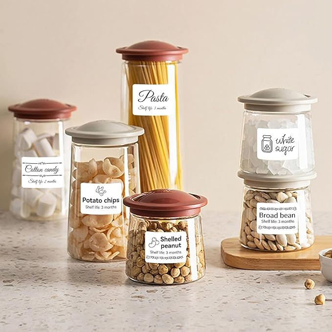 3 Rolls Labels for NIIMBOT B1 B21 B3S B31 K3, 1.57'' x 1.18'' (40x30mm) Kitchen Labels for Containers, Waterproof, Oil-Proof and Tear-Proof Thermal Printer Labels