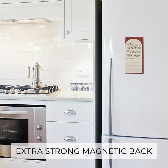 Beautiful Magnetic Notepads for Fridge - Set Of 4 Modern Note pads With Lined Pages to Easily Write Notes & Make Grocery/Shopping Lists - The Perfect To Do Pad w/ Strong Magnets for Your Refrigerator