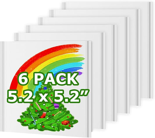 Easter Basket Stuffers, Easter Gift Essentials for Teens, 6 Pack Blank Journal Page Make Your Own Book for Kids, 40 Pages 5.2x5.2'' Mini Blank Hardcover Books for Father Wedding Activity Guestbook