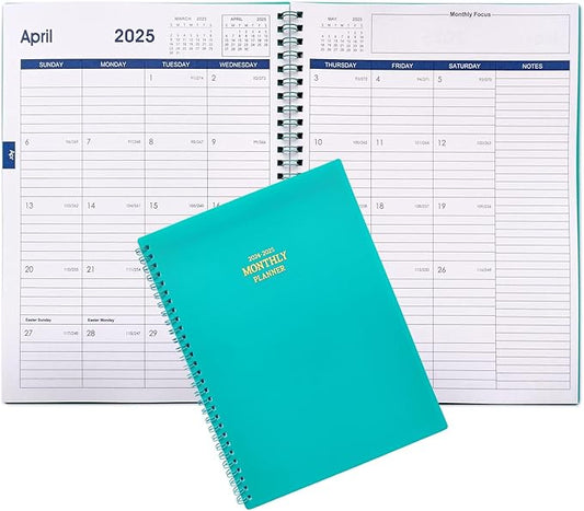 Cheneyboo 2024 Calendar Planner: July 2024-December 2025 Calendar Planner 2024-2025, 7.5"x10.2" Larger Size Planner with Double Inner Pocket, 18 Month Calendar Planner, Green