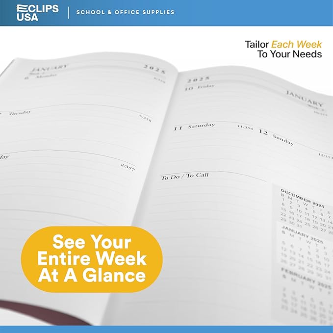 Weekly Planner 2025, Planner, 2025 Weekly Planner, 2025 Planner Weekly And Monthly, 3” x 6”, Weekly Pages, 6 Black 3 Brown 3 Burgundy, (12 Pack, 3 X 6)