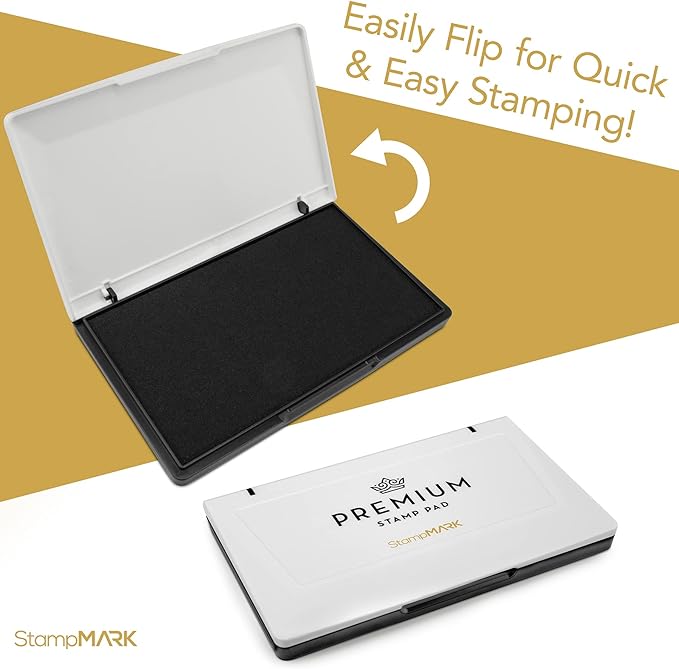Premium Stamp Pad Medium Size 3" x 4" - for Traditional Rubber Stamps - Felt Pad Gray Color