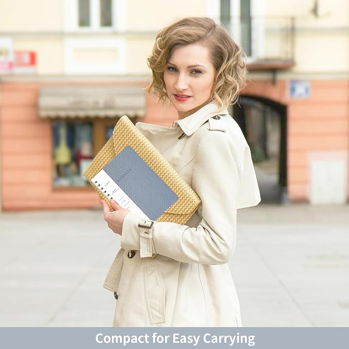 Spiral Notebook - Lined 160 Pages Journal with Back Pockets for College Journal, Twin-Wire Binding Notebook Perfect for Office & Home School Supplies, 3 Pack Set