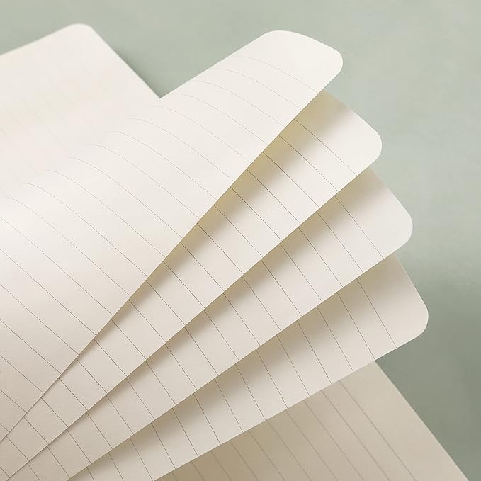 Ruled Notebook/Journal - Classic Lined Journal/Notebook, Hardcover with Thick Paper, 5.3" x 8.26", Banded + Ribbon Bookmark +Inner Pocket - Yellow