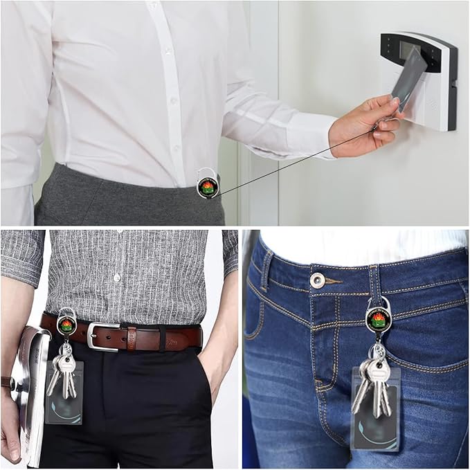 Funny Dumpster on Fire Badge Reel Retractable Heavy Duty with 360°Swivel Carabiner Clip,Cute ID Badge Holder Retractable, Nurse Teacher ID Card Holder Retractable Keychain Name Badge Clip