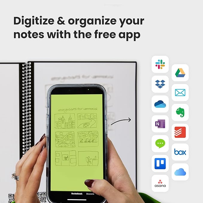Rocketbook Fusion Reusable Undated Productivity Planner, Letter Size 8.5x11, Lilac - Goals, Monthly and Weekly Calendar, Daily To-do List, Lined and Dotted Notes Pages