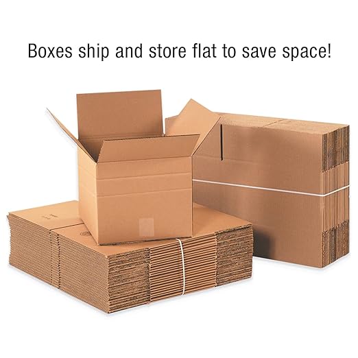 Aviditi MD242412 Multi-Depth Corrugated Box, 24" Length x 24" Width x 12" Height, Kraft (Bundle of 10)