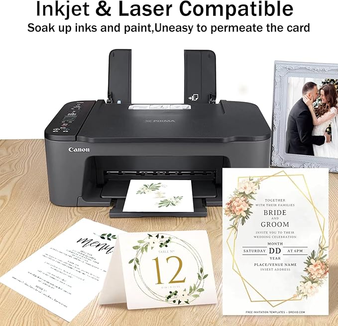 White Cardstock 8.5 x 11 White Paper 100 Pack, Goefun 65lb Card Stock Printer Paper for Cards Making, Office Printing, Certificate