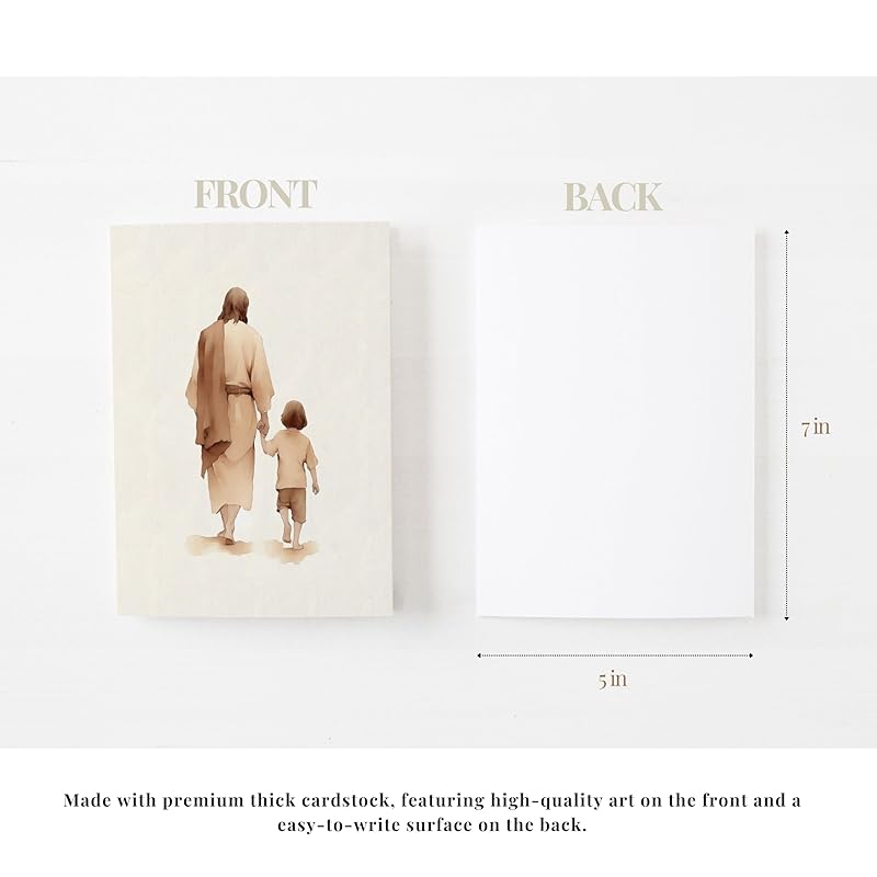 | The Way He Leads | Christian Greeting Cards Set of 6 with Envelopes | Scripture Biblical Cards, Jesus Decor Christian Gifts for Women, Religious Gifts Christian Décor (5"x7")