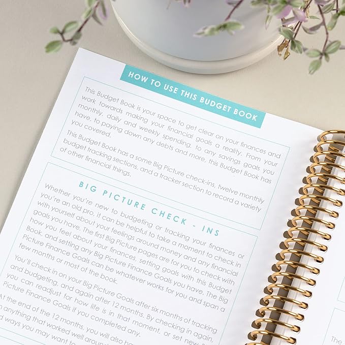 A5 Spiral - Bound Budget Planner. Savings Tracker, 72 Month-At-A-Glance Pages and 4 Pages of Debt Trackers. 13 Tabs. 160 Pages of Thick 80 Lb. Paper. Sticker Sheet Included by Erin Condren.