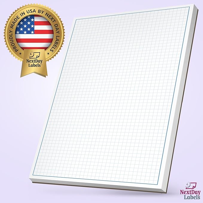 Graph Paper Pad for Blueprint Drawings, Drafting, Engineering Drawing, and Planning - Graph Paper 8.5x11 Blueprint Quadrille Grid Paper Pads with Blue Lines, High Brightness 50 Sheets (1-Pack)