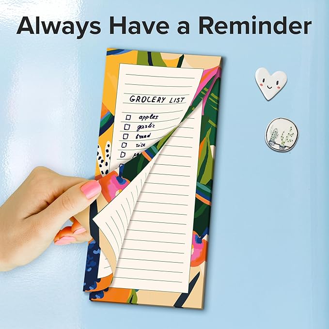 X-bet MAGNET Magnetic Notepads for Refrigerator 4 pack 30 sheets, 70g double gummed paper with color printing