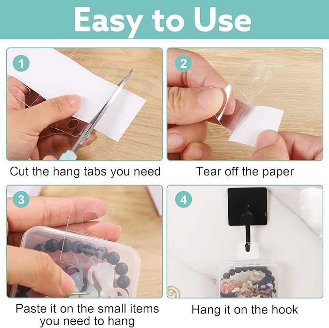 Prudiut 400 Pcs Hang Tabs Round Hole Hang Tags Self-Adhesive Hanging Tabs Heavy Duty Display Tags for Hanging Retail Displays (1×1.5 Inch)