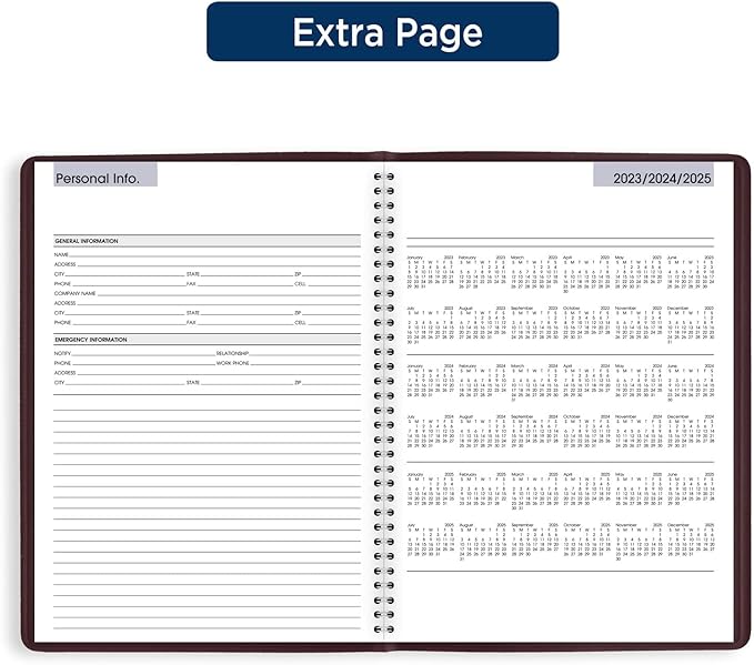 AT-A-GLANCE 2024 Weekly Planner, DayMinder, Quarter-Hourly Appointment Book, 8" x 11", Large, Burgundy (G5201424)