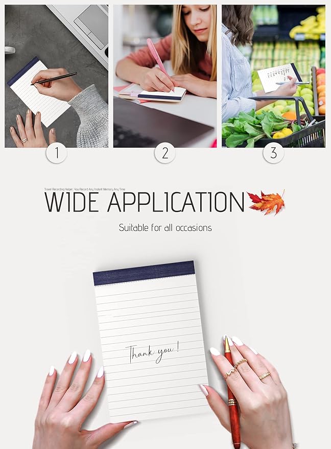 Notepads 4x6 Inch Grocery List Pads 8 Pack Shopping List Pad Small Note Pads for Office Supplies Lined Paper To Do List Notepad of Work Memo Pad for Checklist Organizer Writing Pads of Paper 30 Sheets