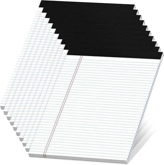 Note Pads 8.5 x 11.75 Writing Pads, 10 Pack, Double-Side Printed Lined Paper Pads Narrow Ruled White Legal Pads, 8.5x11.75 Line Note Pads, 30 Sheets Per Note Pad, Legal Notepads for Work/School/Office