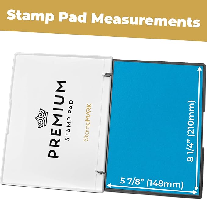 Premium Stamp Pad Extra Large Size 6" x 8" - for Traditional Rubber Stamps - Felt Pad Light Blue Color