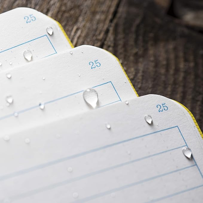 Rite In The Rain All-Weather Mini-Stapled Notebook, 3 1/4" x 4 5/8", Yellow Cover, Universal Pattern, 3 Pack (No. 371FX-M), 4.625 x 3.5 x 0.125