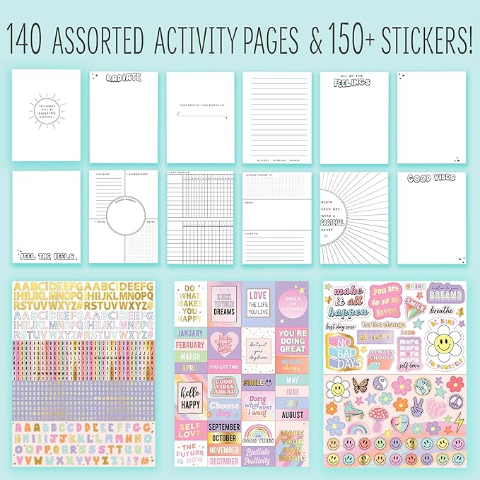 STMT Positivity Journaling Set, Includes Over 1500 Gratitude Journal Supplies, Self-Care Journal, Guided Journal, Daily Journal With Prompts, Bullet Journal Kit, Mindfulness Journal, Great Gifts