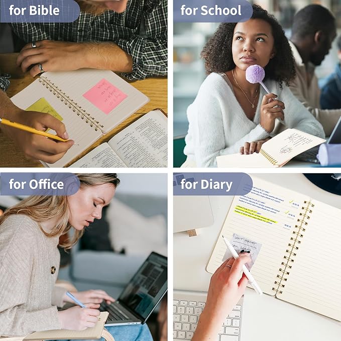 Spiral Notebook - Lined 160 Pages Journal with Back Pockets for College Journal, Twin-Wire Binding Notebook Perfect for Office & Home School Supplies, LightYellow Reefblue Navy Blue