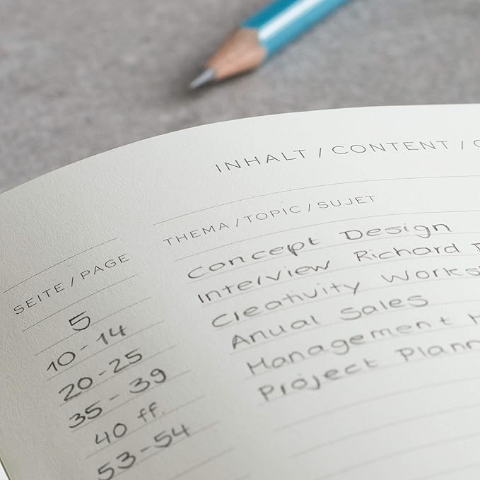 LEUCHTTURM1917 - Notebook Hardcover Composition B5-219 Numbered Pages for Writing and Journaling (Stone Blue, Ruled)